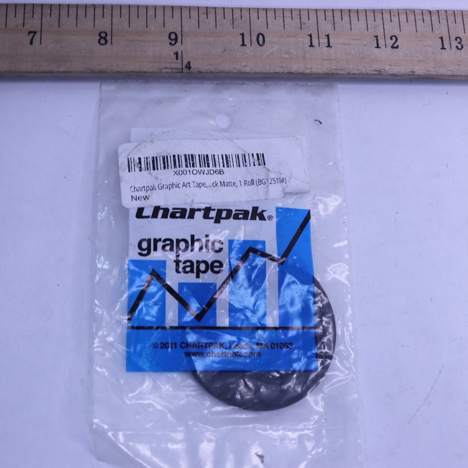 Chartpak Graphic Art Tape Black Matte 1/8"W x 324"L BG1251M