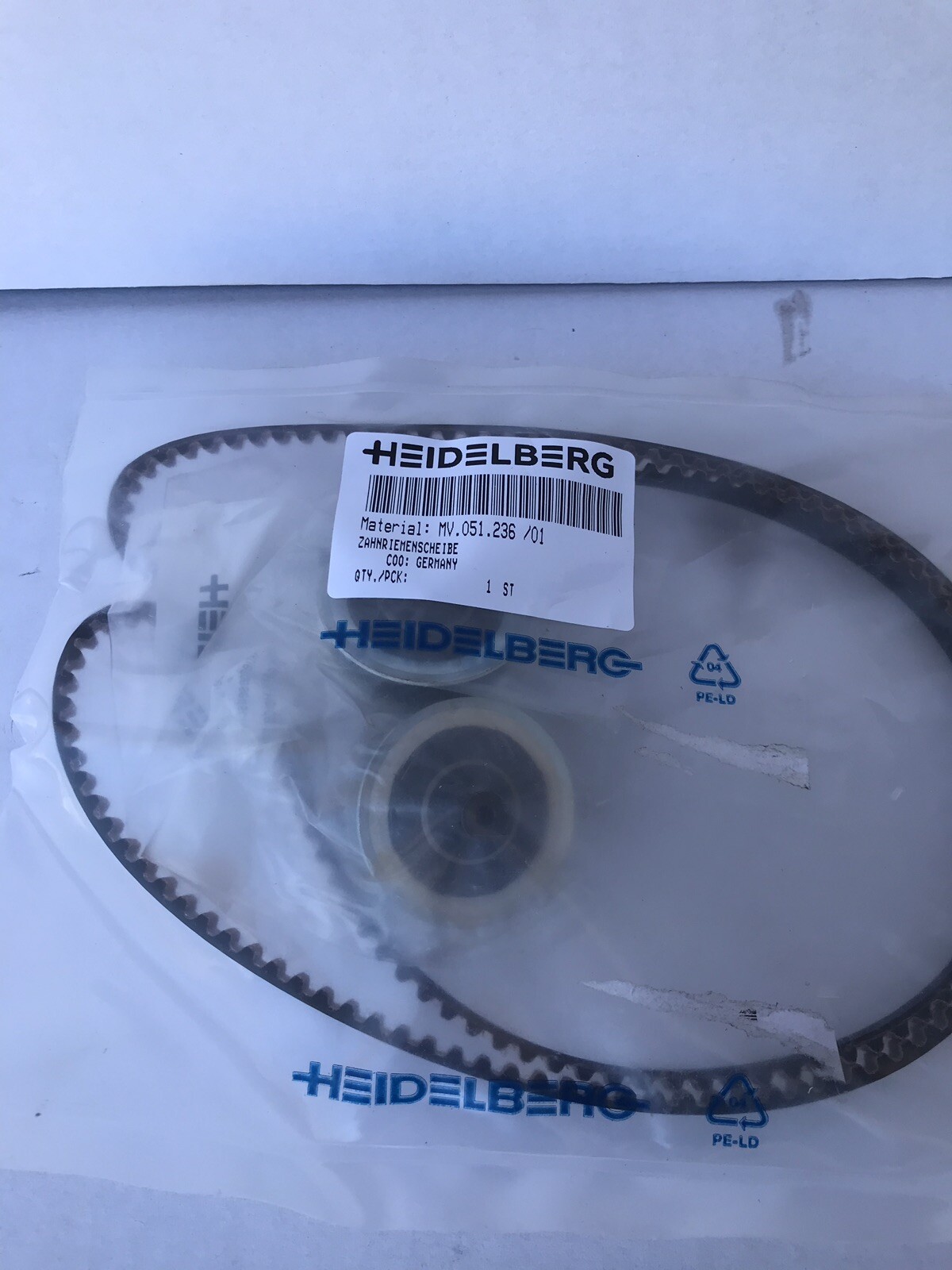 Original Heidelberg Timing Belt And 2 Pulleys MV.051.236/01 From Germany