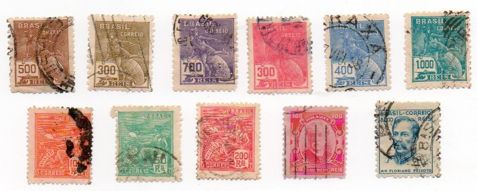 Brazil 11 Postage Stamps 1894 to 1951