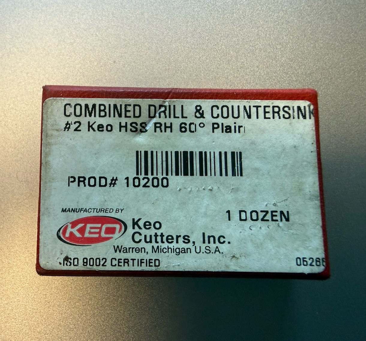 KEO 10200 Combination Drill & Countersink #2 HSS RH 60° Plain