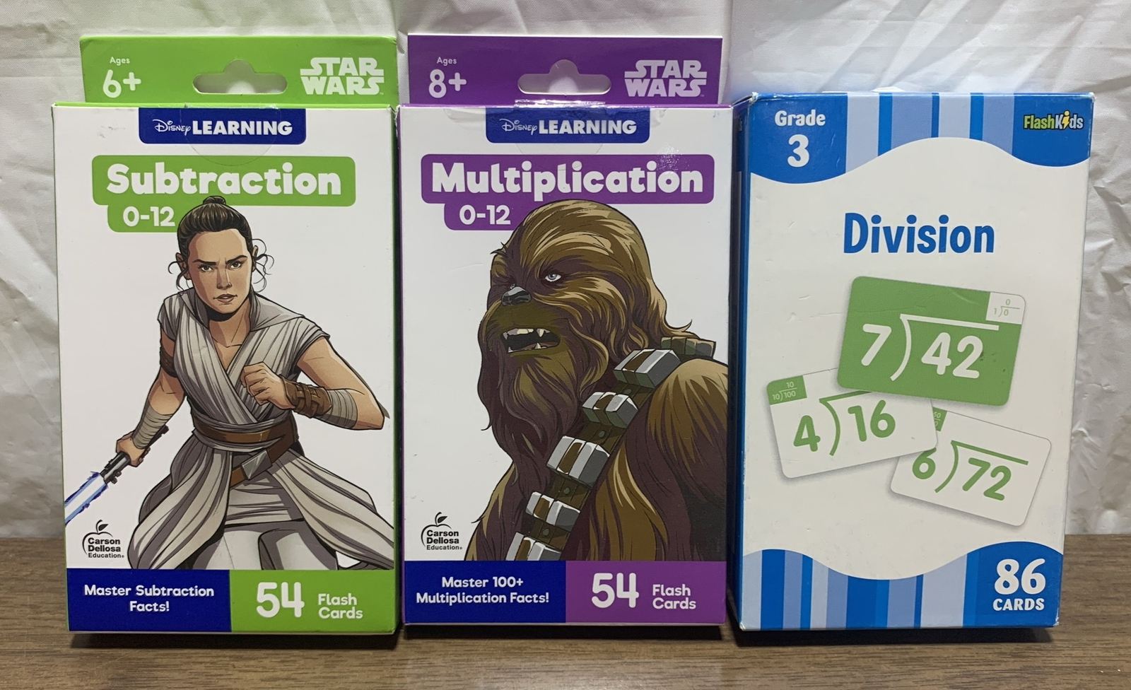FLASH CARDS ~ Disney Learning ~ Subtraction, Multiplication, Division  STAR WARS