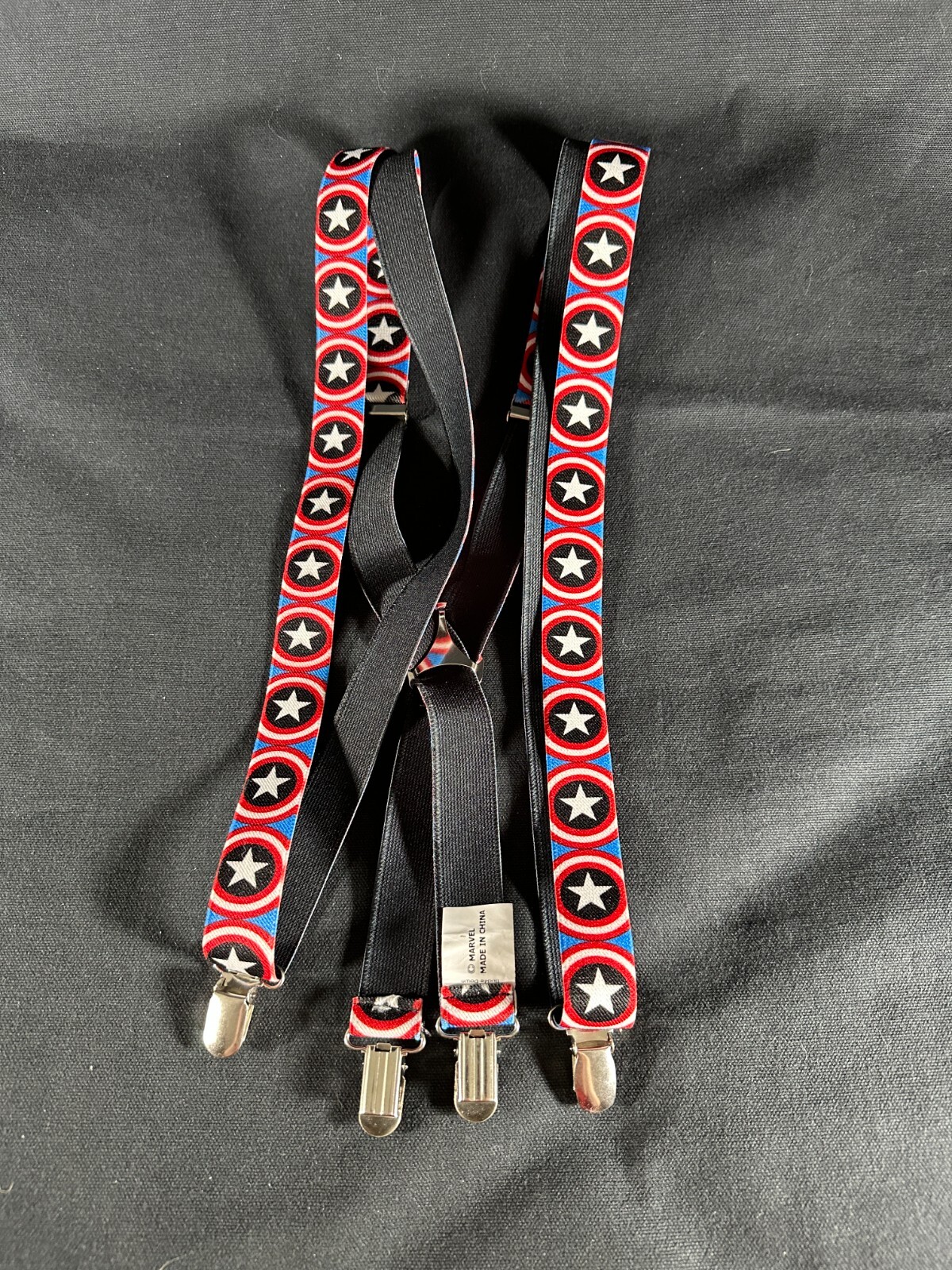Set of Captain America Shield Suspenders Marvel
