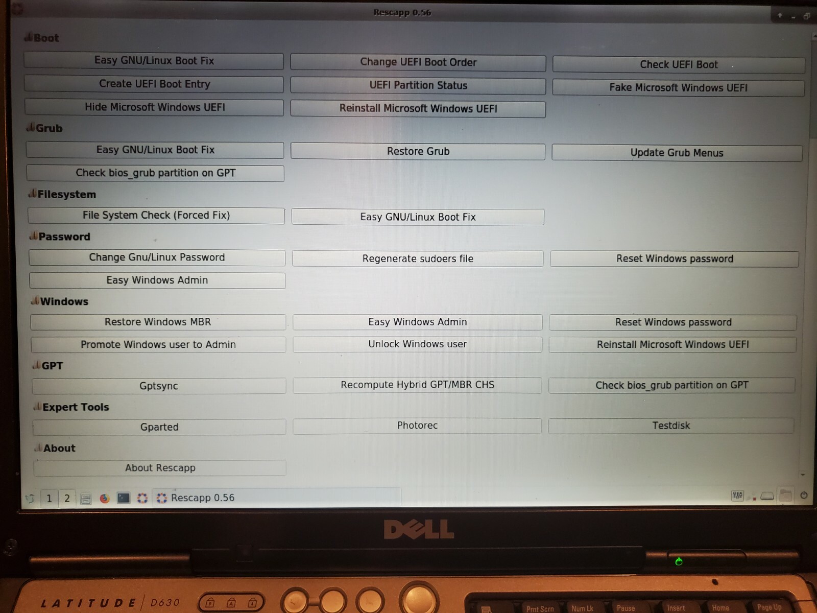 Rescatux 0.73 Bootable Rescue Windows/Linux OS 4G USB Stick