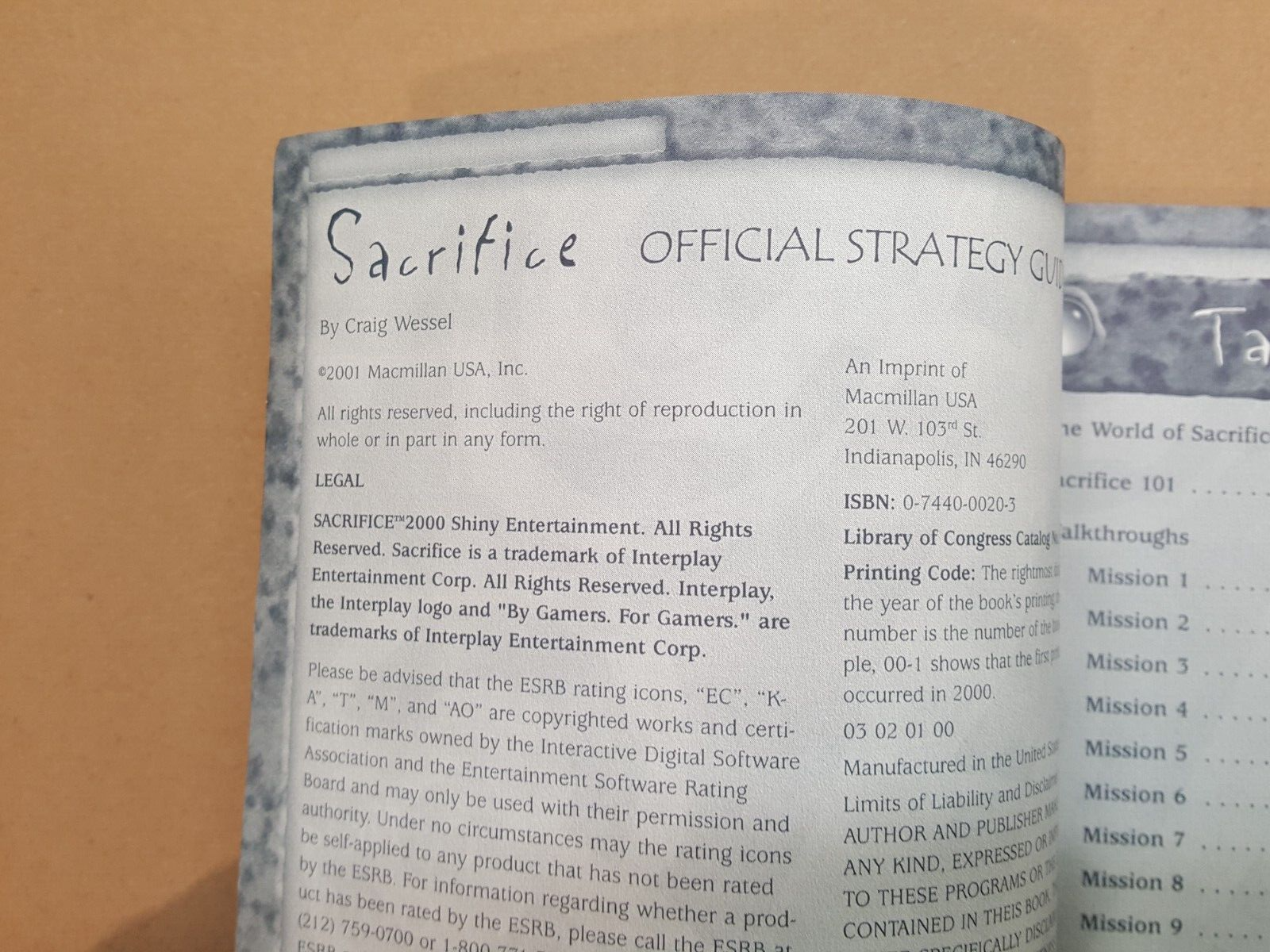 Sacrifice BradyGames Official Strategy Guide Windows 95/98/2000 Preowned