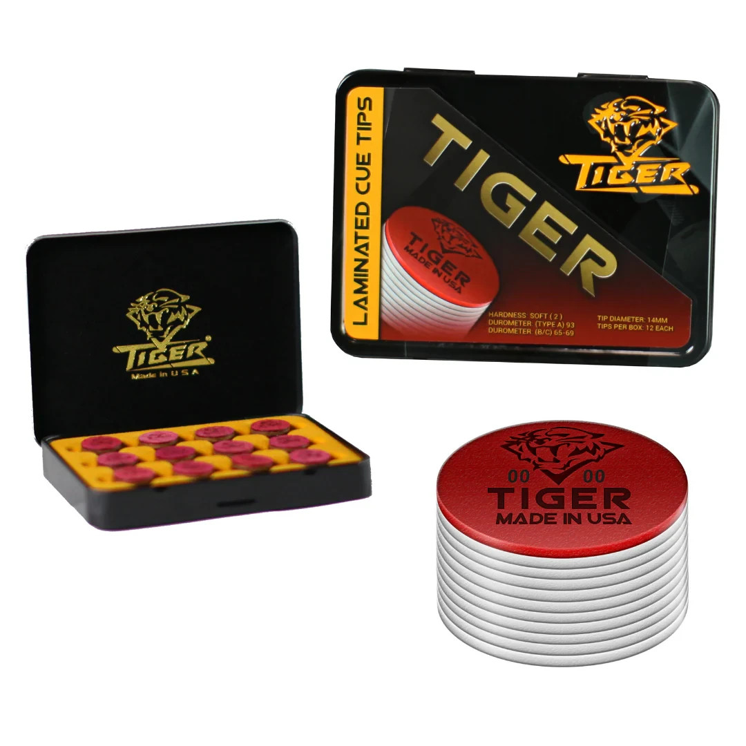 Tiger Laminated Pool Cue Tip 14mm Qty 1 Tip