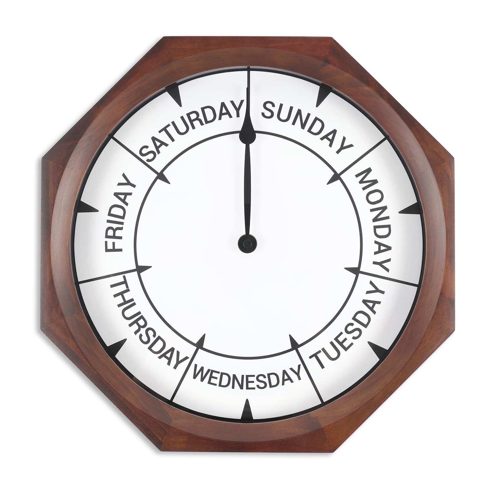 14 inch Wood Retirement Clock for Women Men, Day of The Week Wall Clock for S...