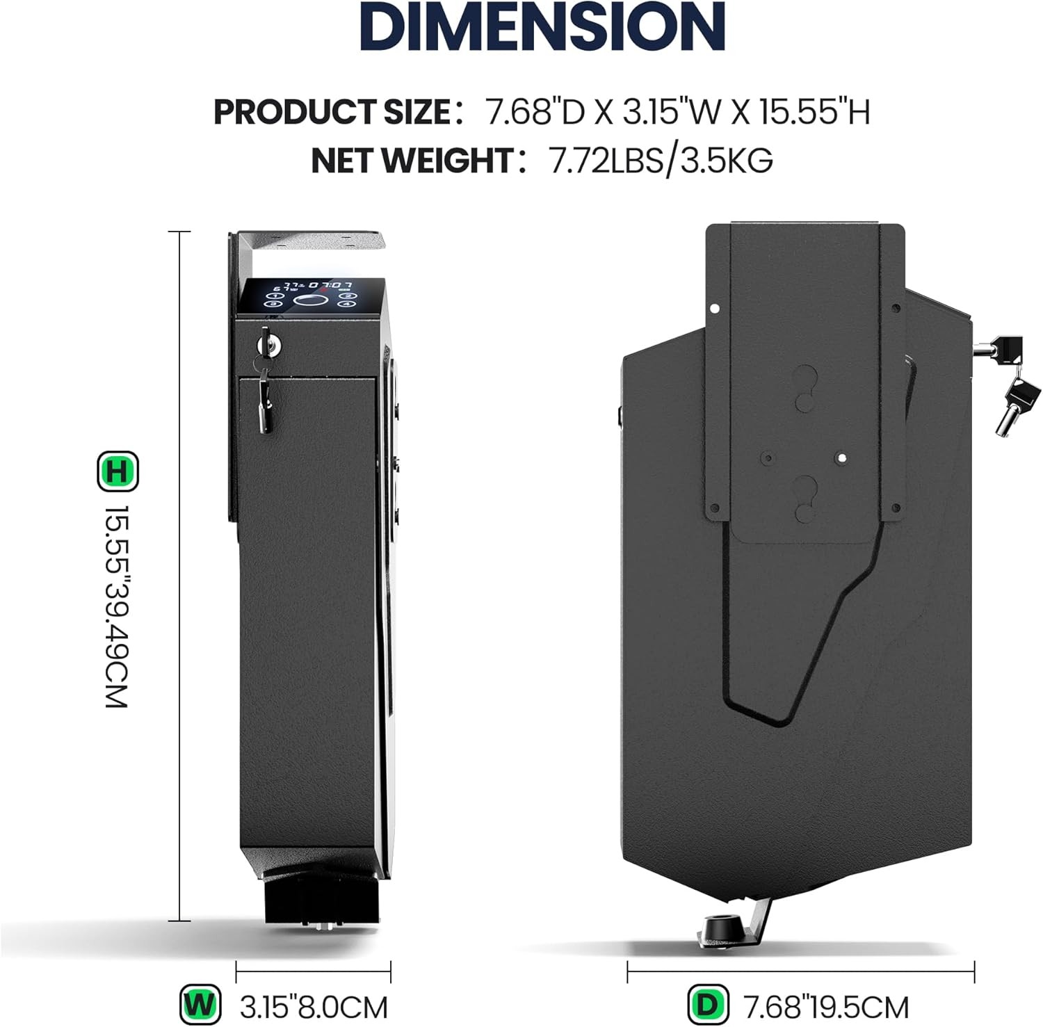 Biometric Handgun Safe Quick Access Pistol Safe with Fingerprint Key & Passcode