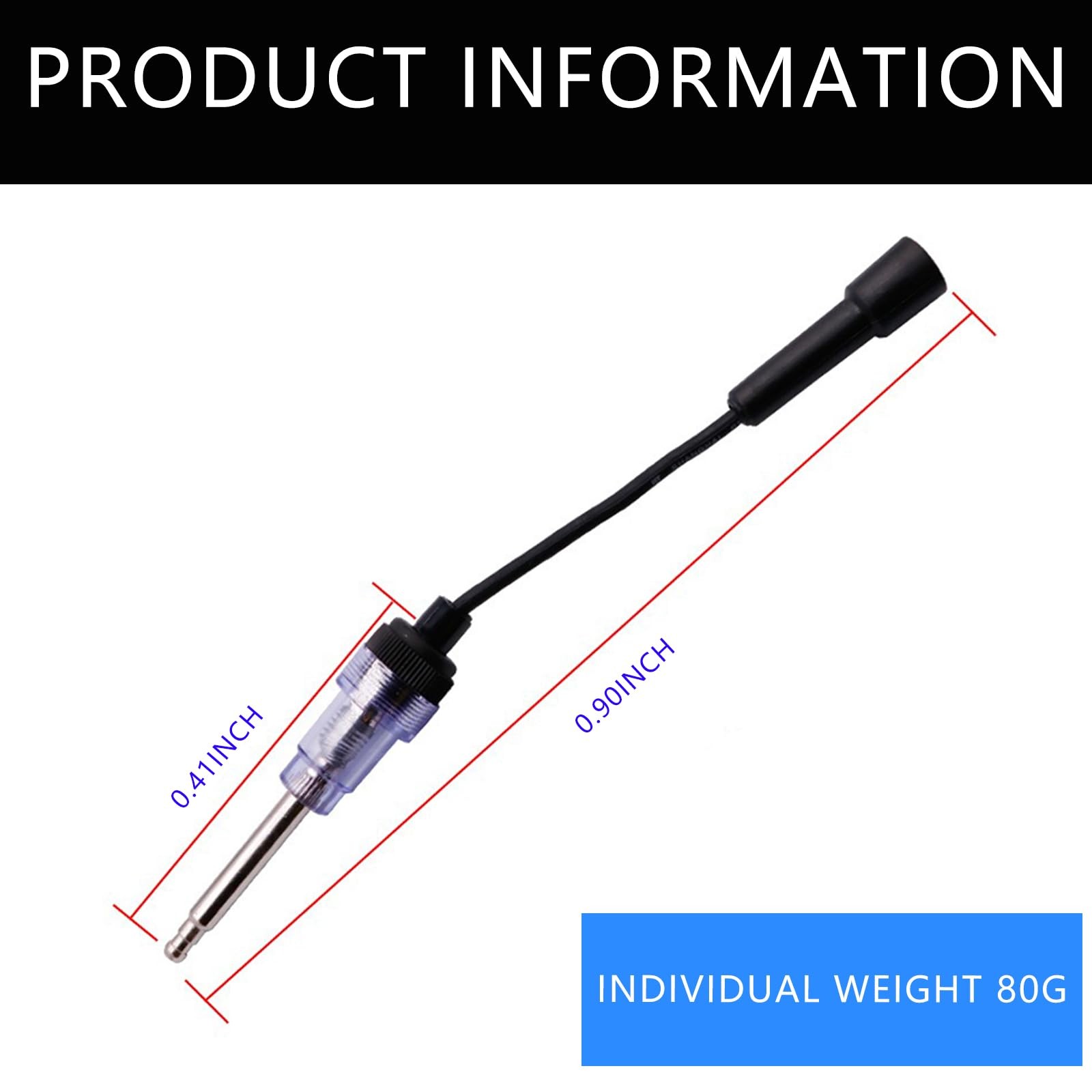 Inline Spark Plug Tester, Straight Boot Engine Ignition black