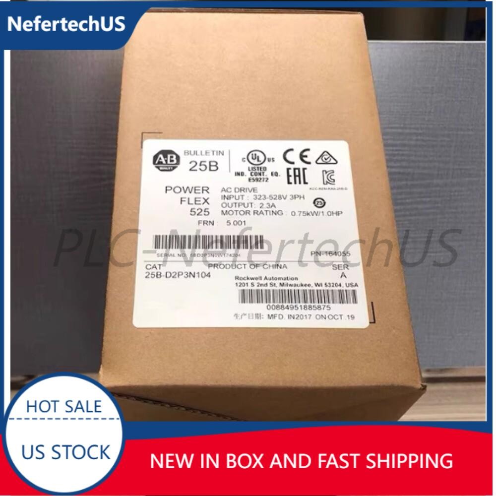 Brand New AB 25B-D2P3N104 PowerFlex 525 AC Drive Factory seal US Free Tax