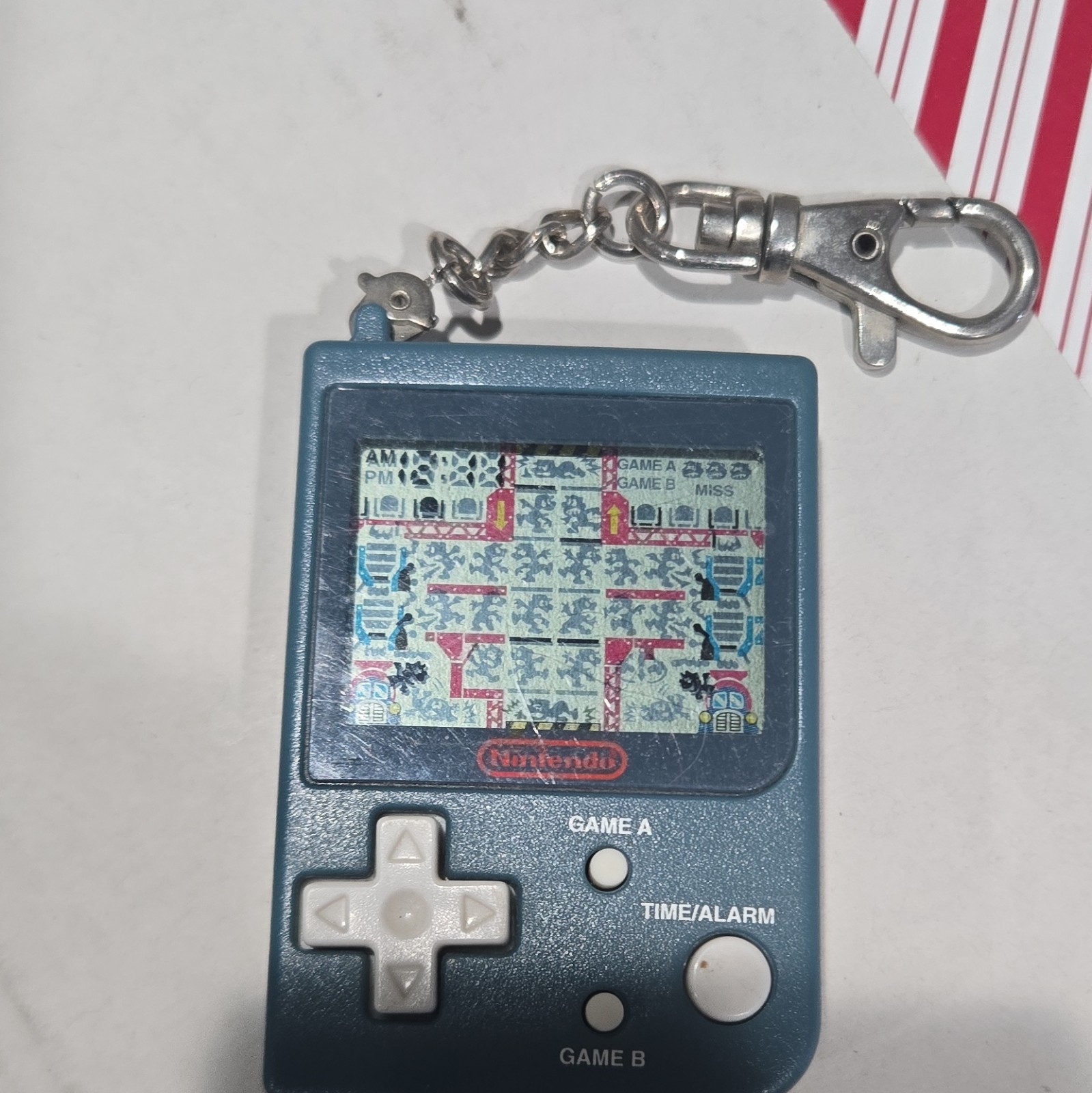 Nintendo Mario's Cement Factory Handheld Electronic LCD Keychain Game ML-102