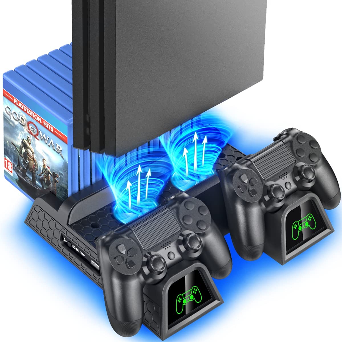 OIVO PS4 Stand for PlayStation 4 Console, Cooling Station Green,Red