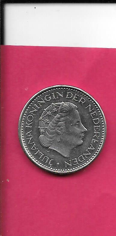 NETHERLANDS DUTCH KM184a 1977 UNC-UNCIRCULATED  OLD VINTAGE LARGE GULDEN COIN