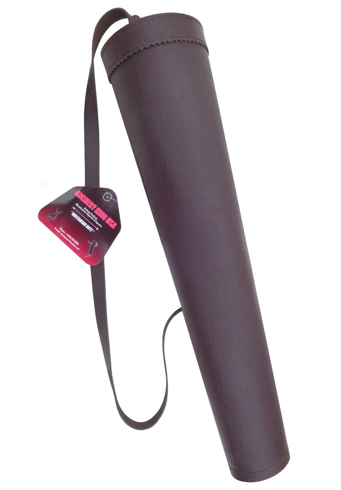 BROWN LEATHER BACK ARROW QUIVER ARCHERY PRODUCTS BFAQ8316 MILD.