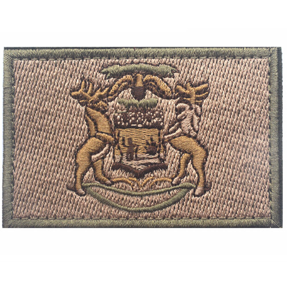 USA Michigan Flag MI STATE FLAG U.S. ARMY EMBROIDERED TACTICAL PATCH -03