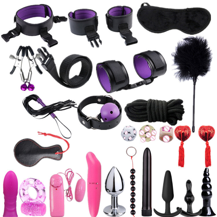 11/16/26PC Adult G-spot Vibrators BDSM Kit Sex Toys Couples SM Bondage Restraint