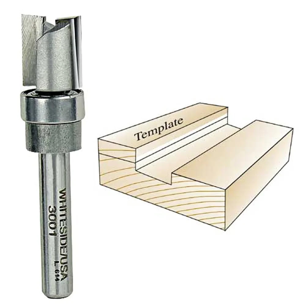 Whiteside Template Bit, 1/4 in. SH x 1/2 in. CD x 1/2 in. CL