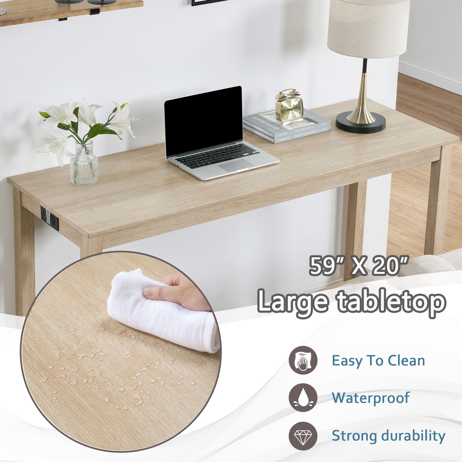 4 Piece Bar Table Set with Power Outlet,Bar Table Set with Chairs,Sofa Bar Table