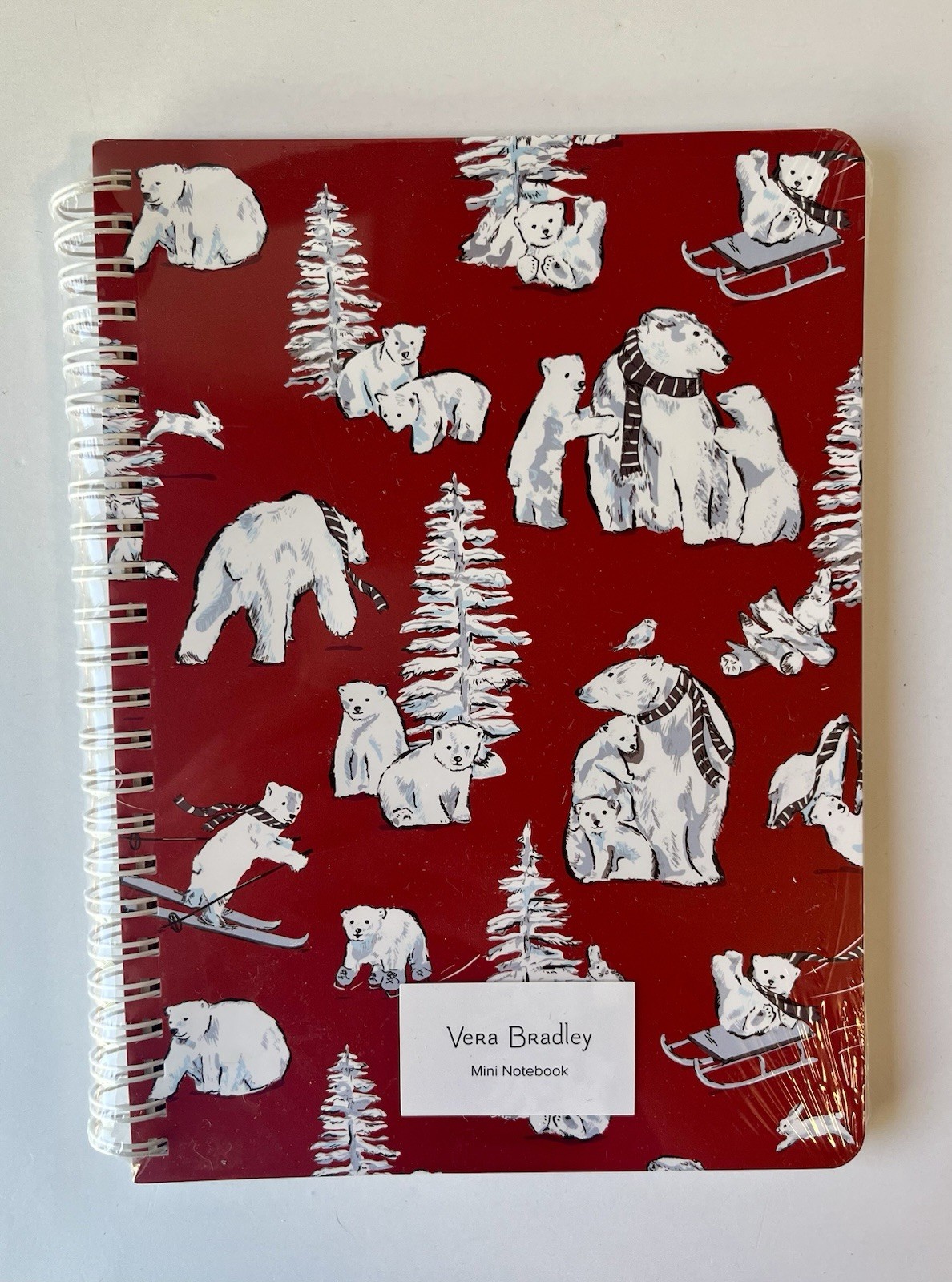 Vera Bradley Spiral Notebook - Beary Merry Red - Polar Bears NWT