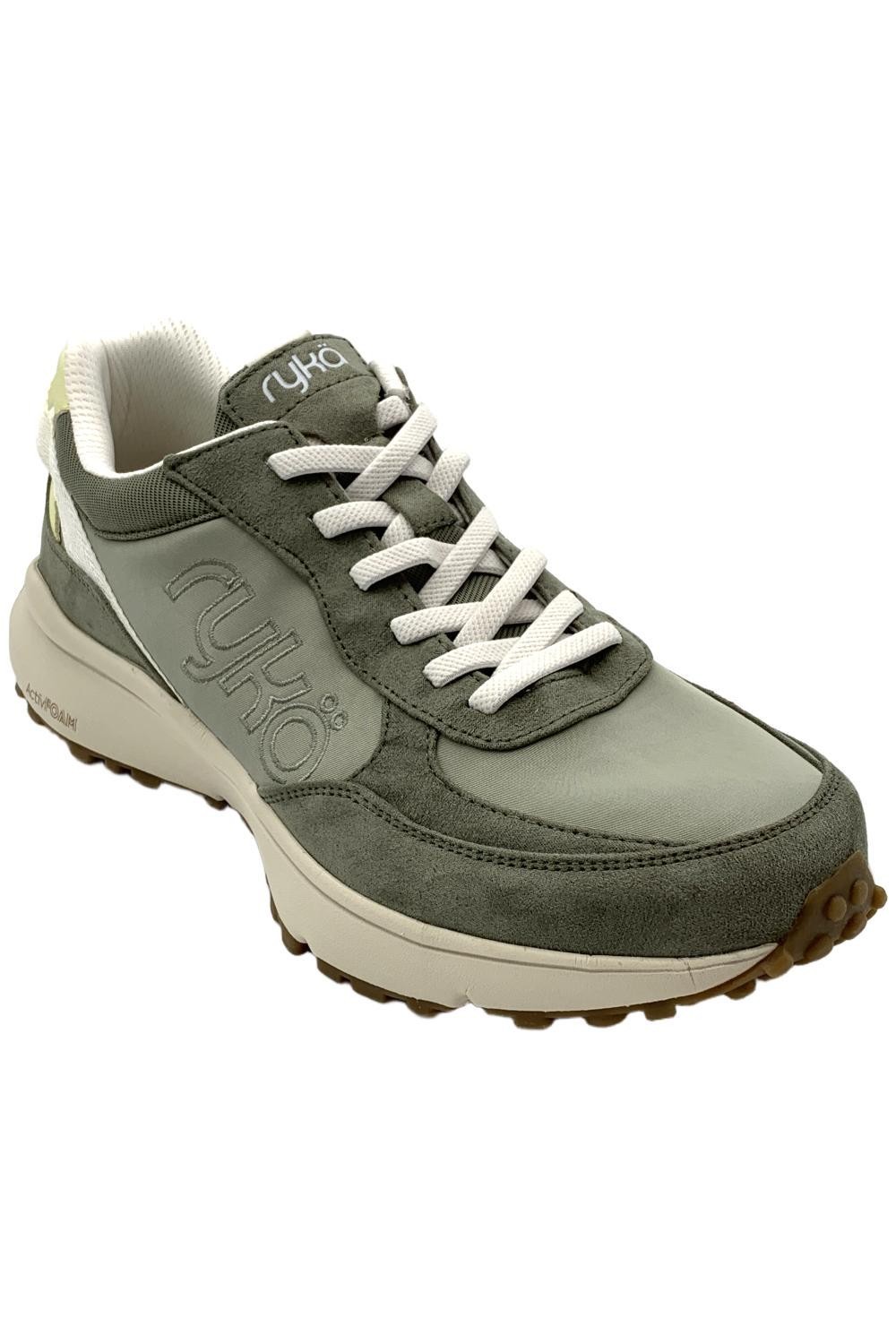 Ryka Women's Jog On Sneakers Vetiver Green Microfiber