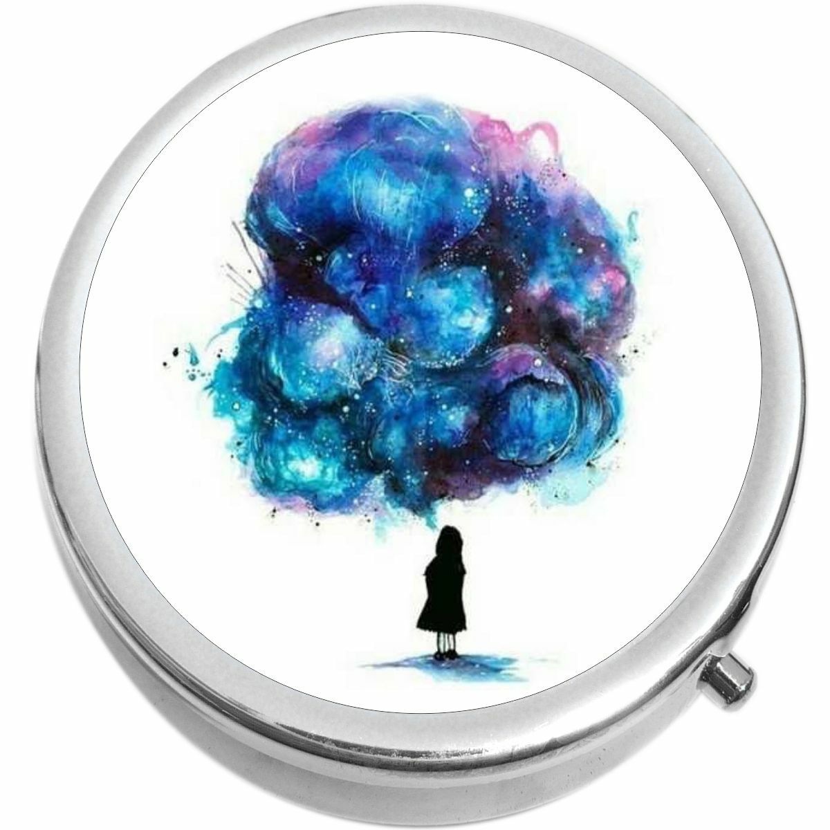 Girl Blue Purple Cloud Chaos Medicine Pill Box