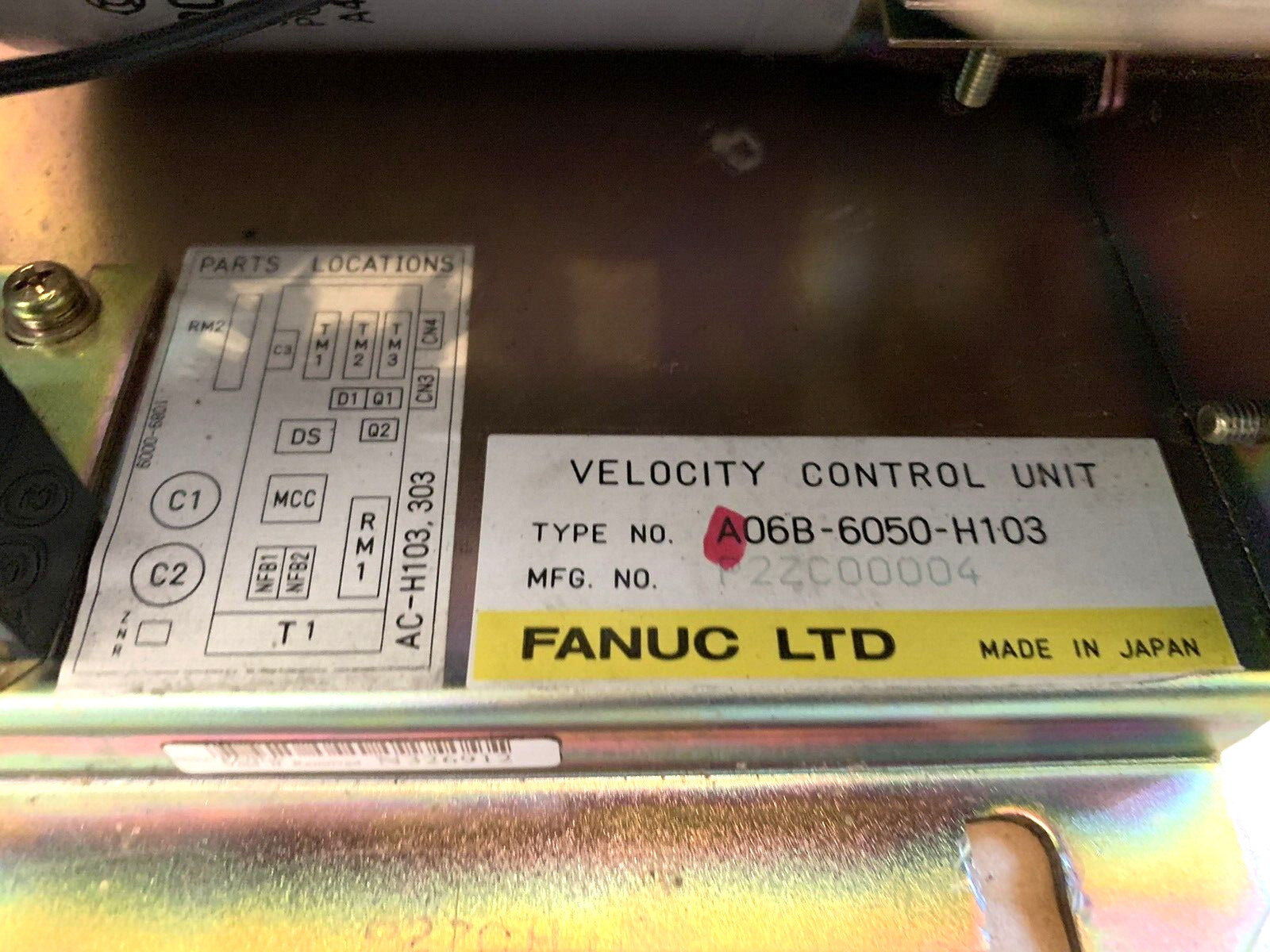 FANUC A06B-6050-H103 Velocity Control Unit A06B6050H103