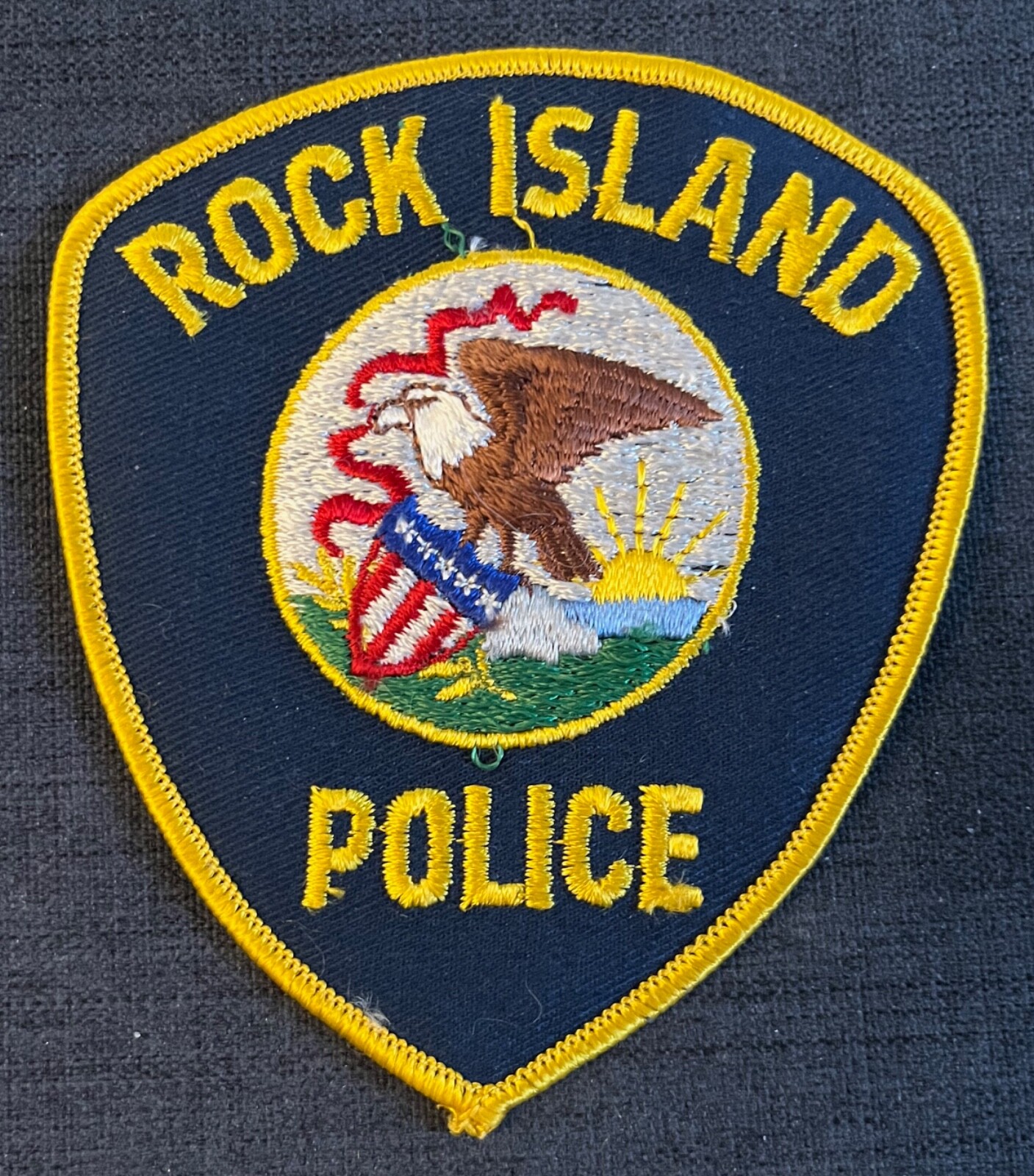 Rock Island Illinois IL Police Shoulder Patch Unsewn Vintage