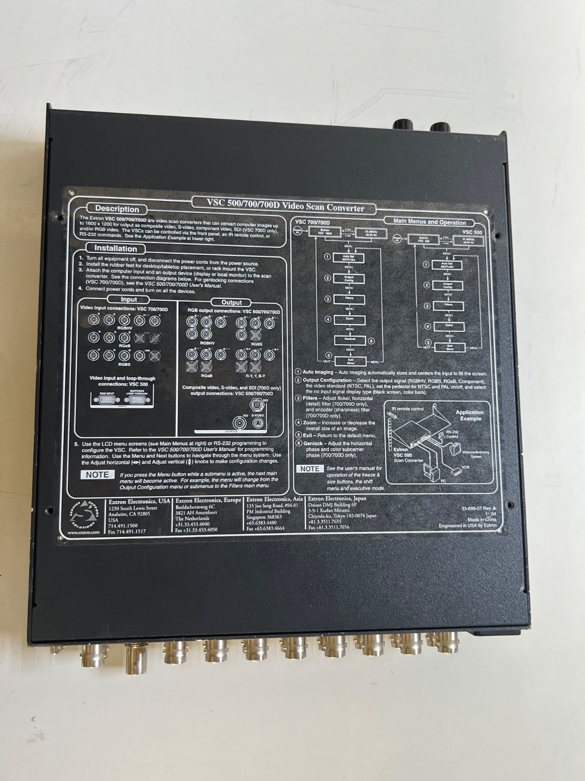 Extron VSC 700 Vedio Scan Converter VSC 700D