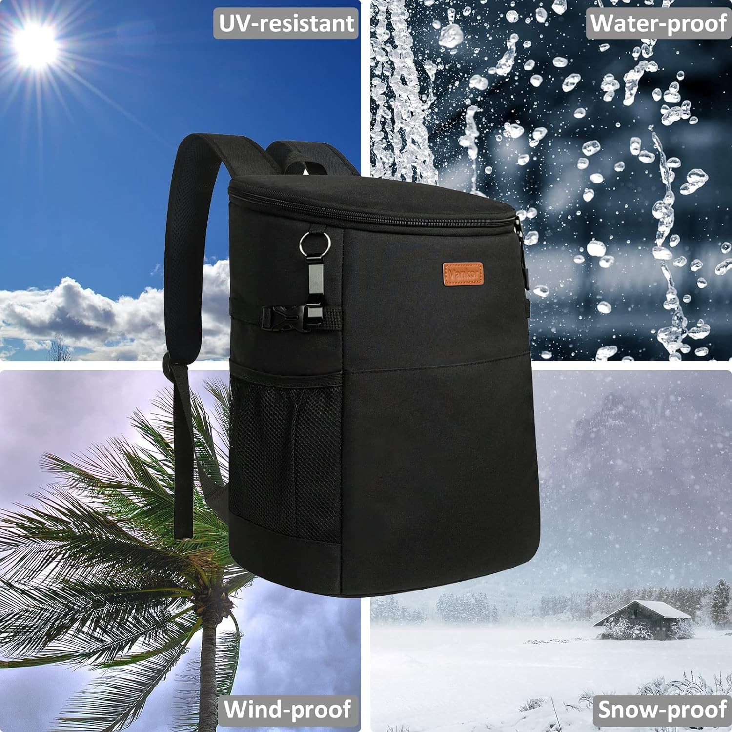 Camping Cooler Backpack 30 45 Cans Insulated Leak Proof for Beach