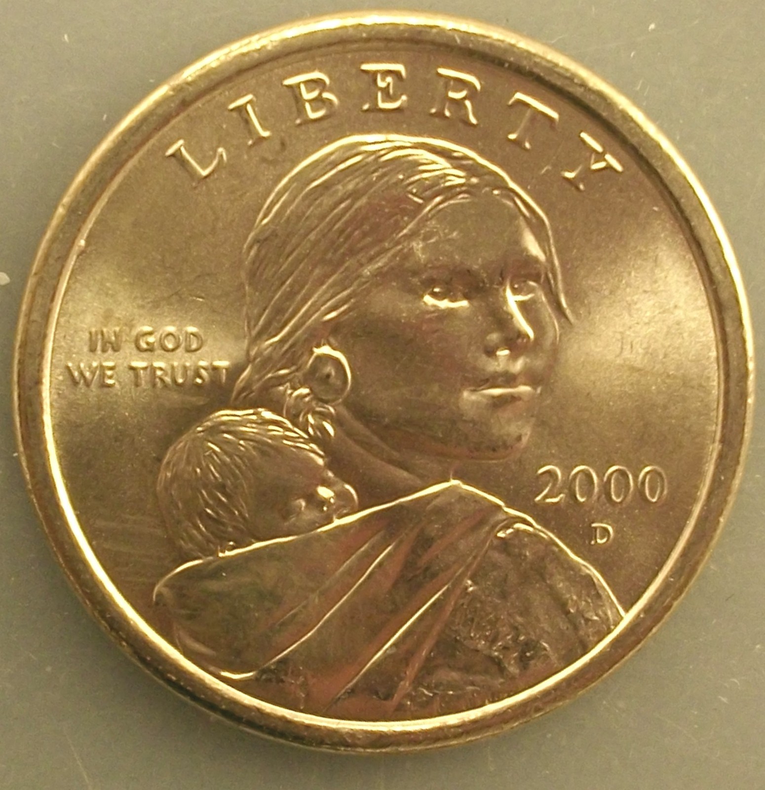 2000 D SACAGAWEA UNCIRCULATED US MINT DOLLAR COIN FROM FED RESERVE BANK ROLL