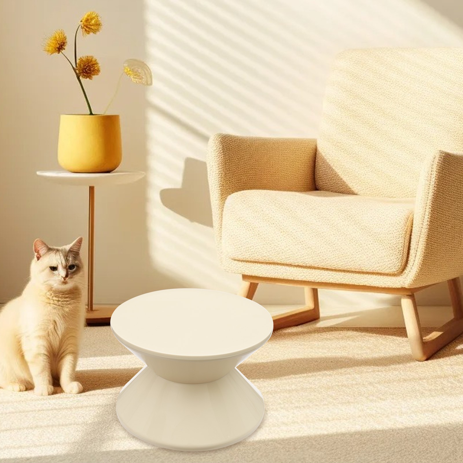 PET Side Table Max 100kg Sofa Stool Small Night Stand for Sofa Decor End Table