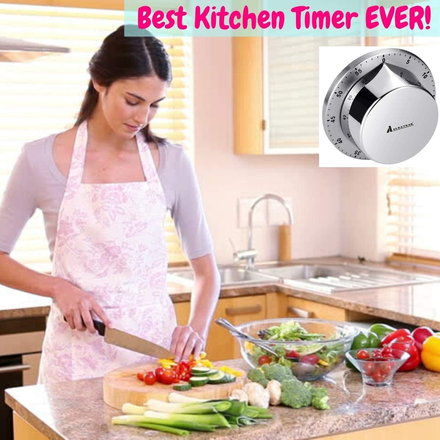 Kitchen Timer, Chef Cooking Timer Clock with Loud Alarm, No Batteries Required,