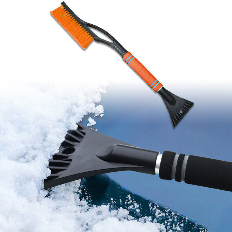 2-in-1 Ice Scraper W/ Brush Car Windshield Detachable Snow Remove Cleaner Orange