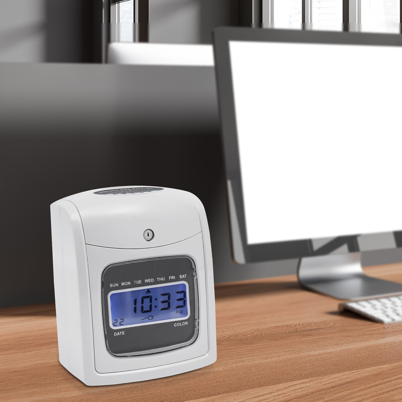 LCD Display Check- in Machine Time Clock Punch Card Employee Attendance Machine