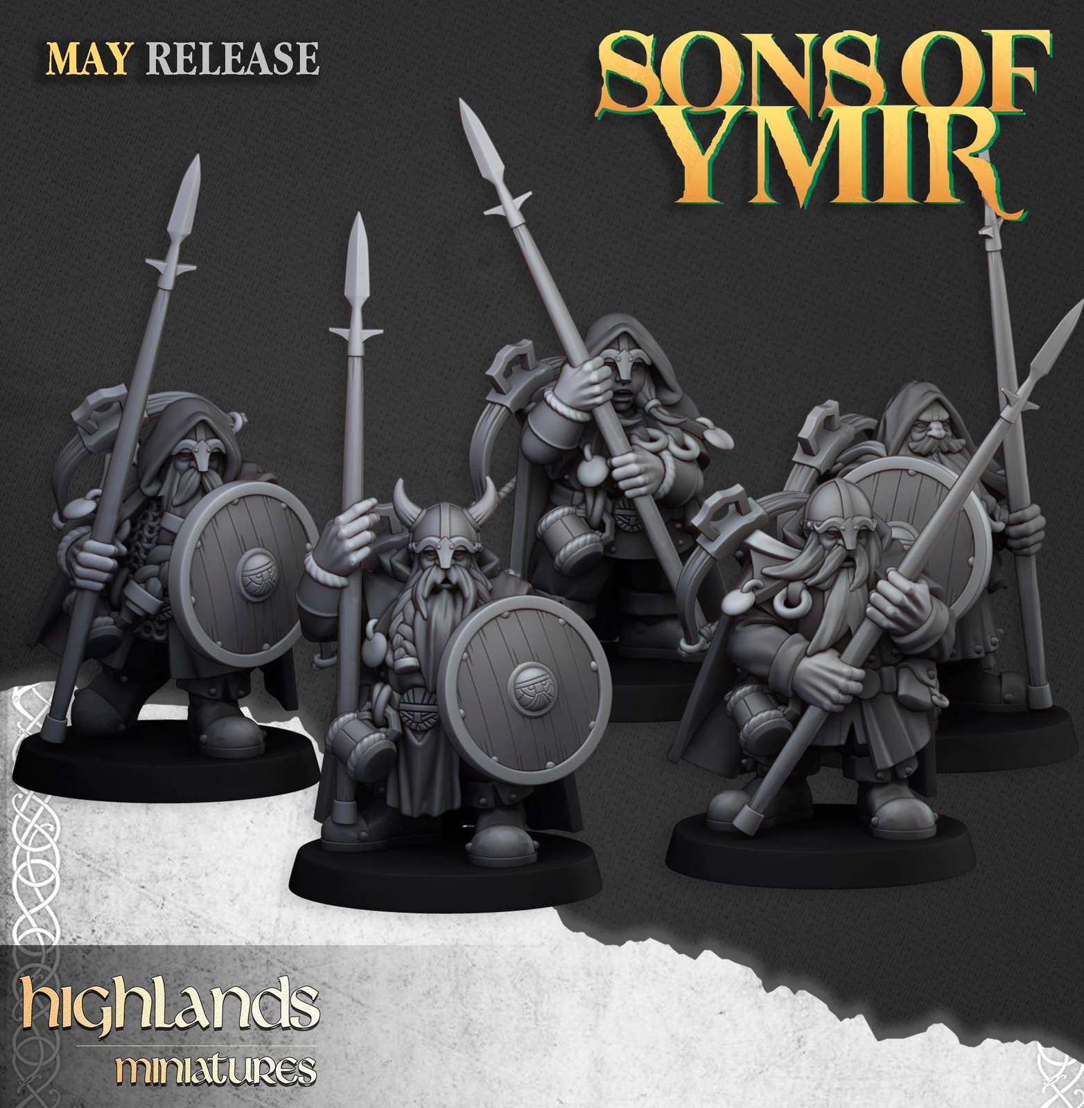 Dwarf Spear Rangers - Resin Tabletop Miniature