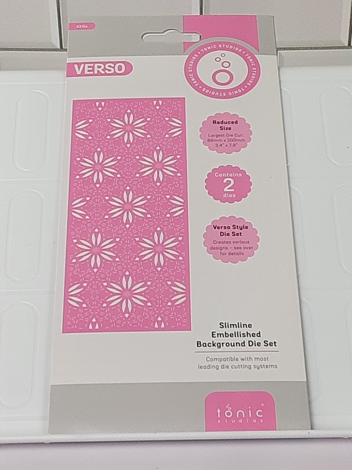 NEW Tonic Studio Verso Slimline Embellishmented Background 2 Die Set 3.4x7.9
