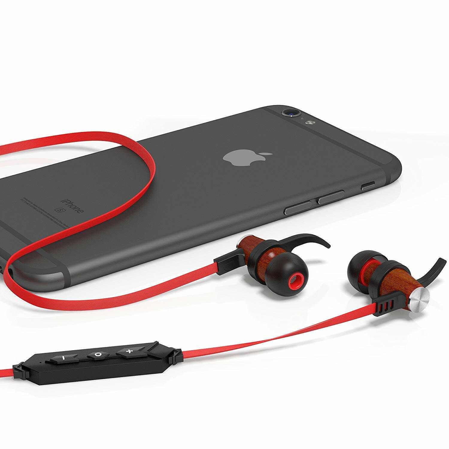 Symphonized XTC Wireless Earbuds, Bluetooth Stereo in Ear Headphones - Red