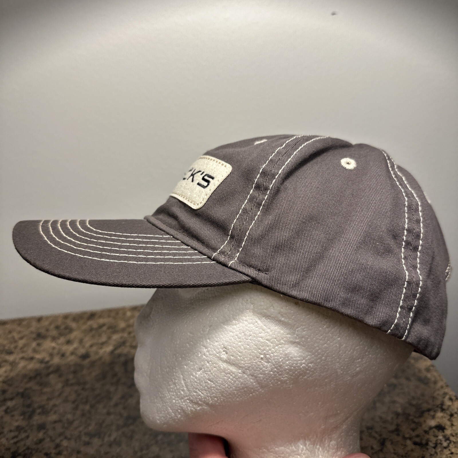 Beck’s One Size Fits All Gray with White Stitching Hook and Loop Hat