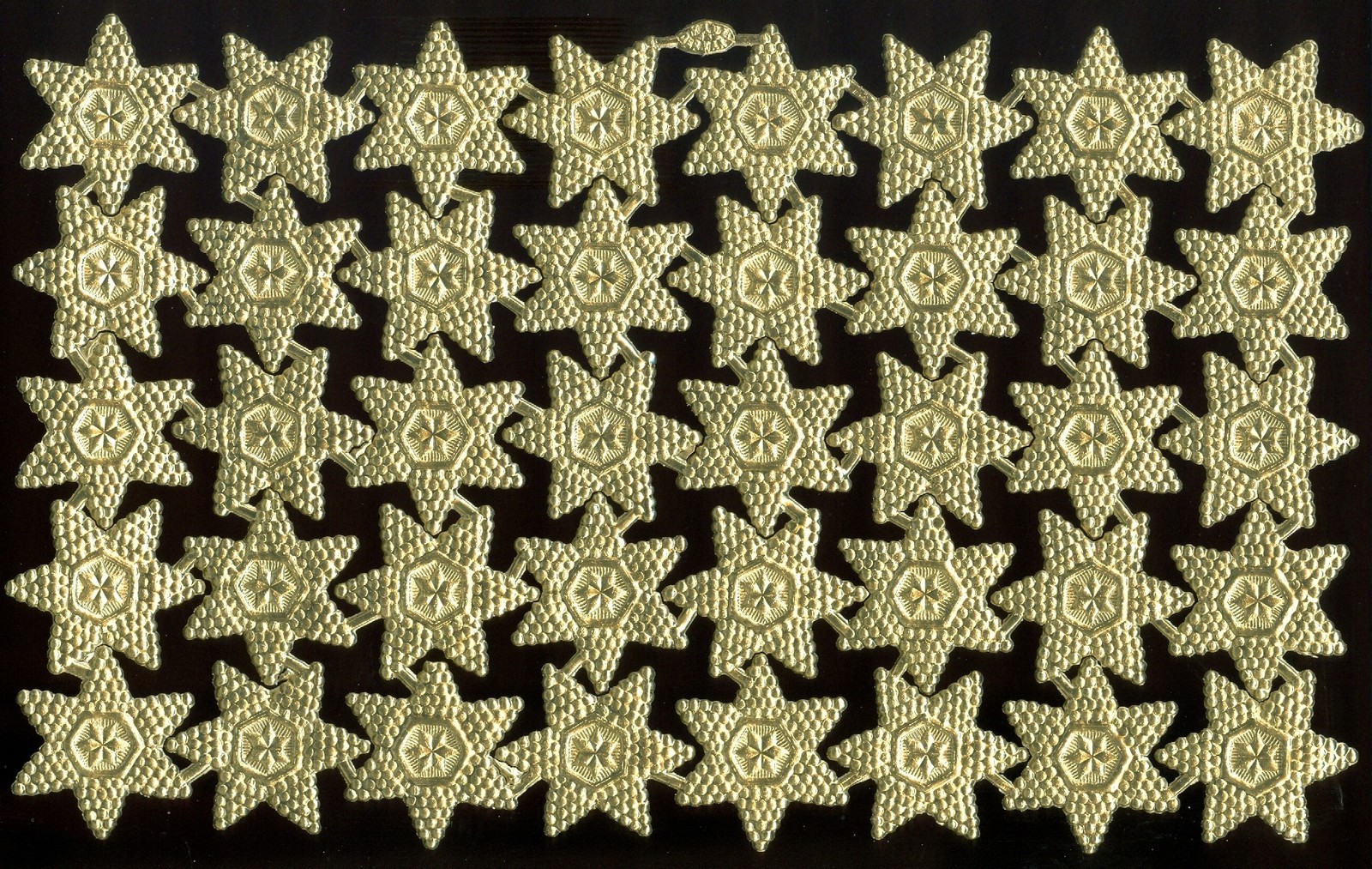Scrap Diecut German Dresden Gold Foil Paper Bumpy Stars Victorian Crafts