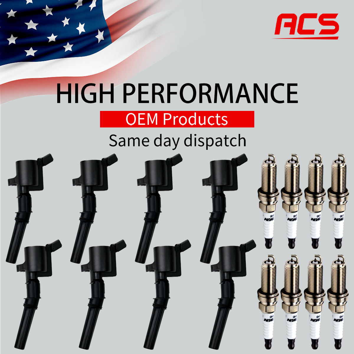 8X OEM Ignition Coil & 8X Iridium Spark Plug for Ford F150 4.6L 5.4L SP479 DG508