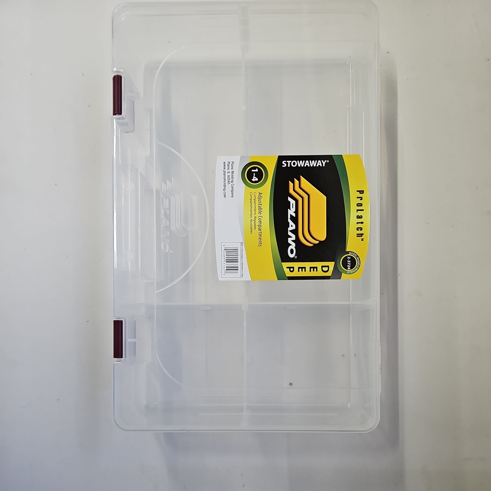 Plano double sided tackle/bit box 2-3724 clear 1-4 compartments 360x220mm