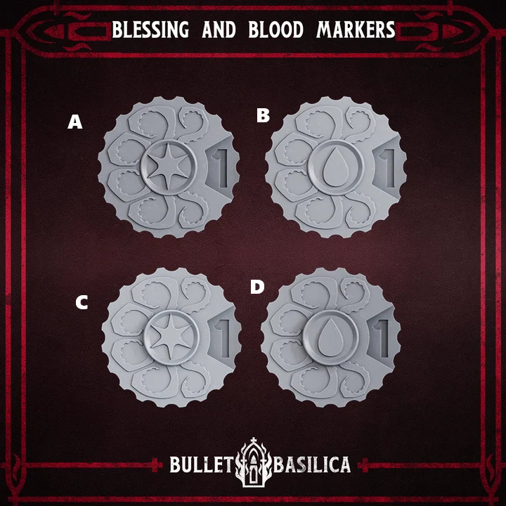 Blessing and Blood Markers - Resin Tabletop Miniature