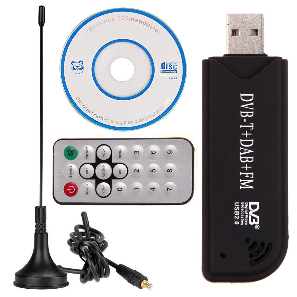 TV Stick USB2.0 Digital DVB-T SDR+DAB+FM TV Tuner Receiver Stick RTL2832U
