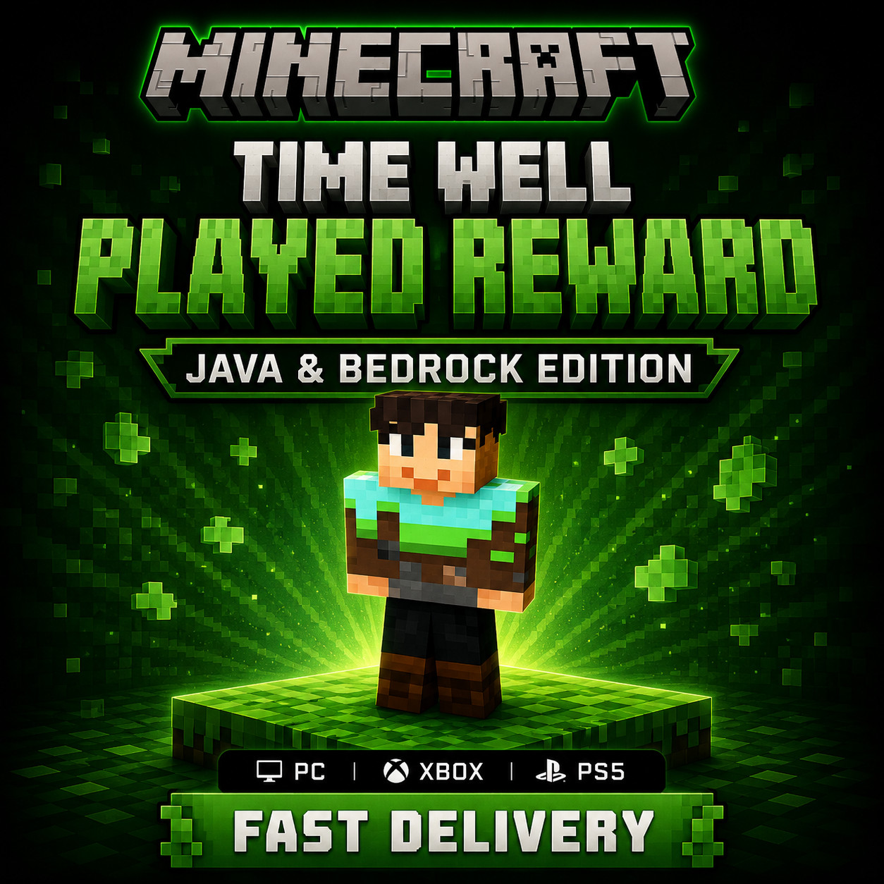 Minecraft Time Well Played Reward | Java & Bedrock | XBOX/PC Code | Fast Deliver