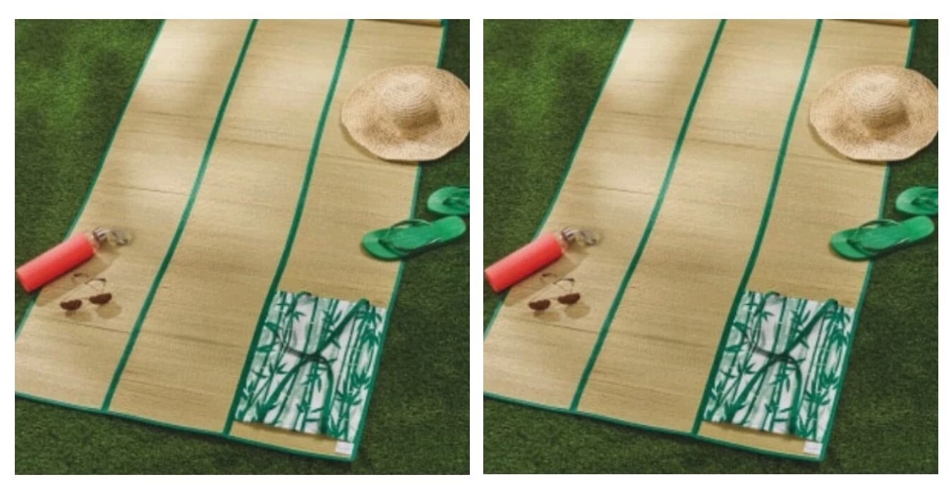 Lot of 2 - Avon On-the-Go Roll-Up Straw Mat w handle 71"x35.5" Easy carry RP$24