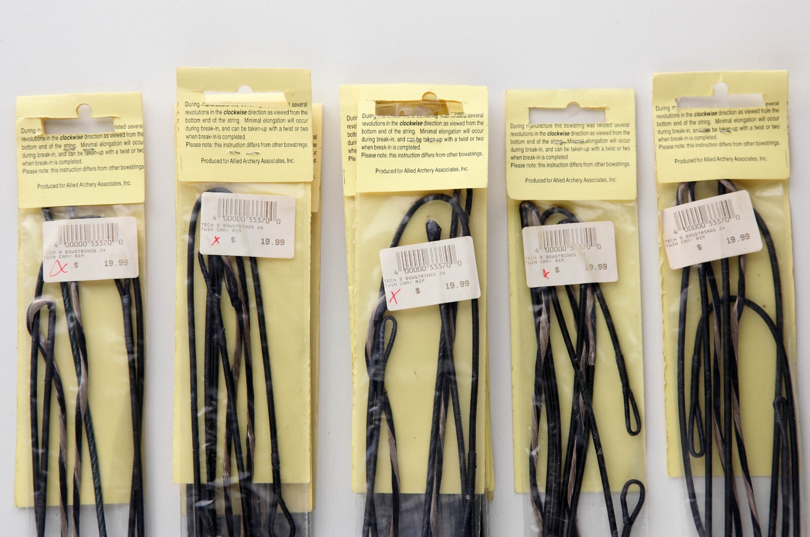 Tech 9 Compound String for 2-Cam Bows: Choose ONE, Black & Gold, 22 Strand, NOS