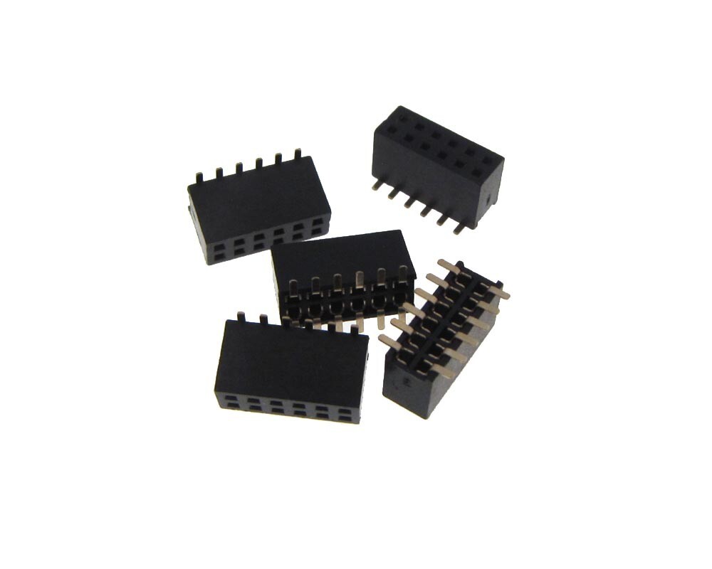 2x6 Dual Row 1.27mm SMD Surface Mount Female Header - Pack of 5