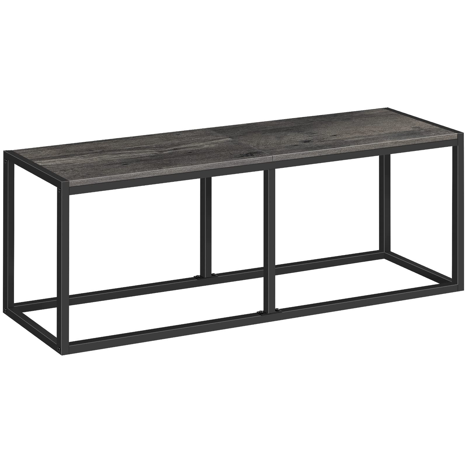 Black Dining Bench, 47.2 Inch Table Bench, Industrial Style Kitchen Bench, Steel