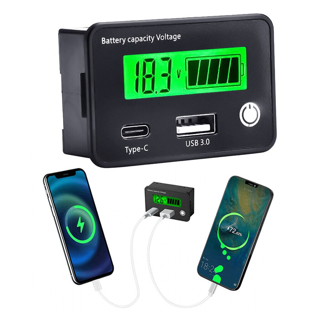 DC 8-30V Battery Capacity Voltmeter Tester Lithium Voltage Meter Tester