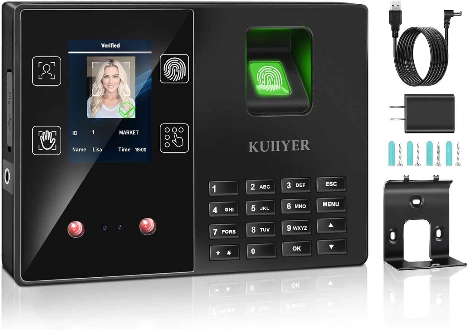 High Efficiency Biometric Attendance Clock - Face & Fingerprint Recognition