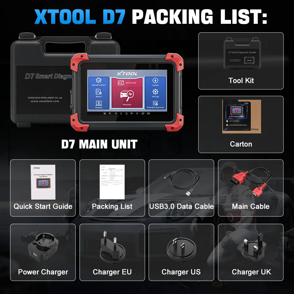 XTOOL USED D7 Auto Full System Diagnostic Scanner Bidirectional K_y Program Tool